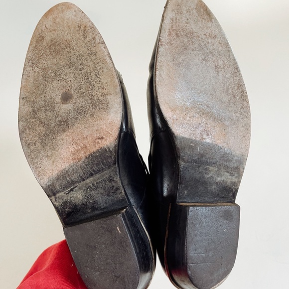Vintage Black Leather Ankle Boots